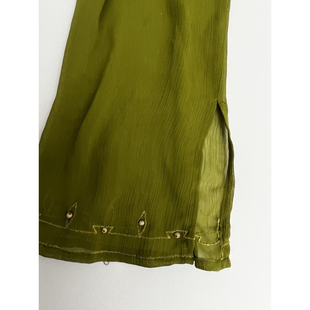 VTG Womens Uniform John Paul Richard Lime Green‎ Boho Style Tunic Size 1X - Picture 6 of 6